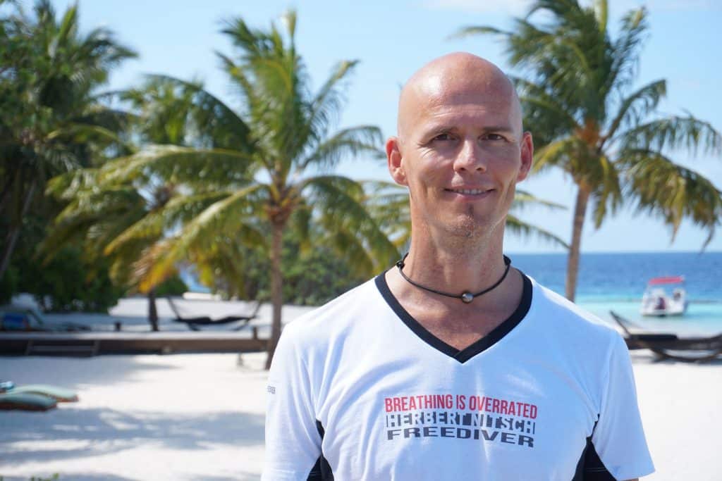 Jag träffade världsrekordhållaren för fridykning Herbert Nitsch på Maldiverna. Foto: Sascha Tegtmeyer