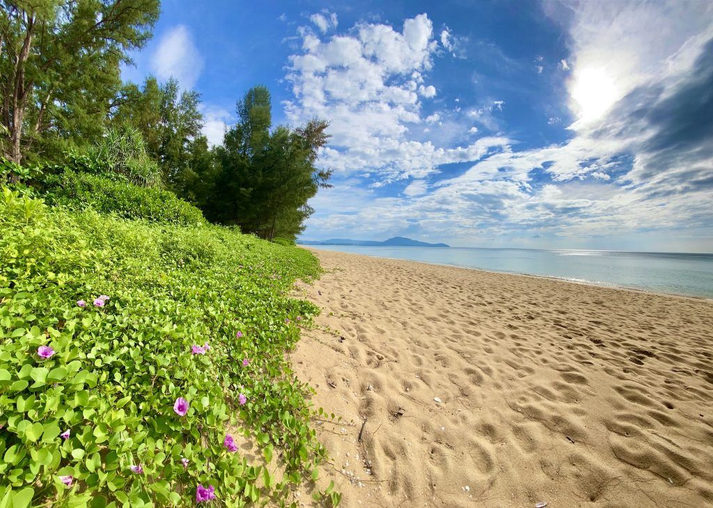 Solitaria y larga playa de arena en el extremo norte: Mai Khao Beach. Foto: Sascha Tegtmeyer