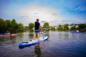 Out and about at the SUP in Hamburg: is the Alster the best stand up paddling location in Germany? Photo: Michael B.