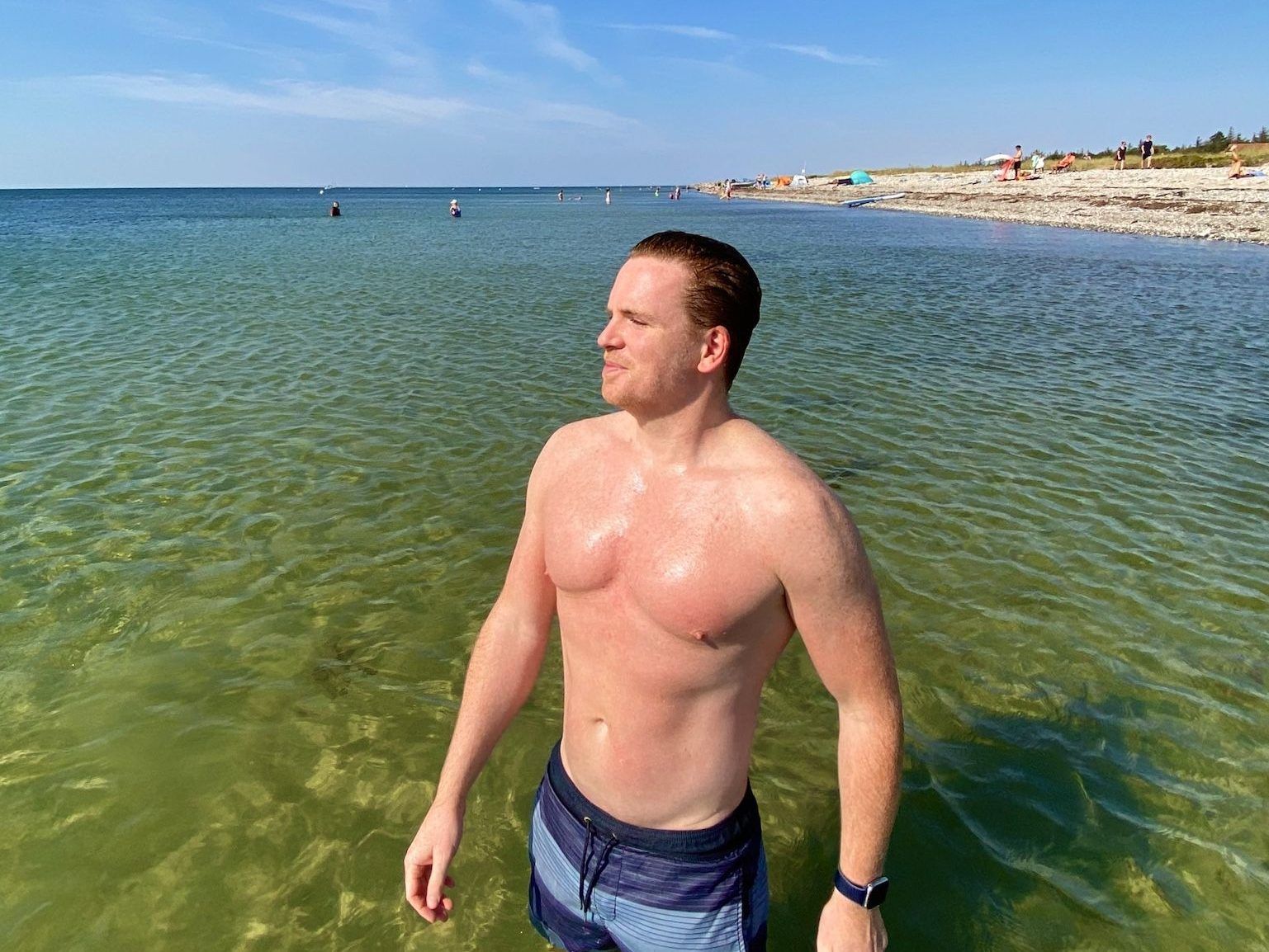 Of course, a short break in Fehmarn also includes a refreshing swim in the crystal clear sea water of the Baltic Sea. Photo: Michael B.