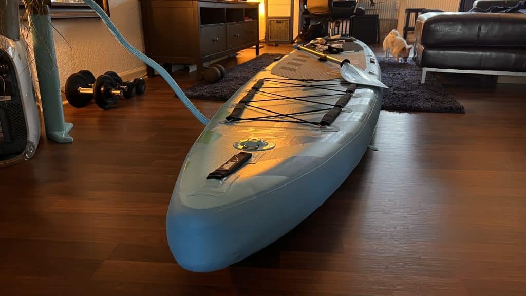 At well over four meters, the Bluefin SUP is a long and narrow board that should provide a lot of propulsion. Bluefin SUP Test 14 Sprint Touring Racing Model