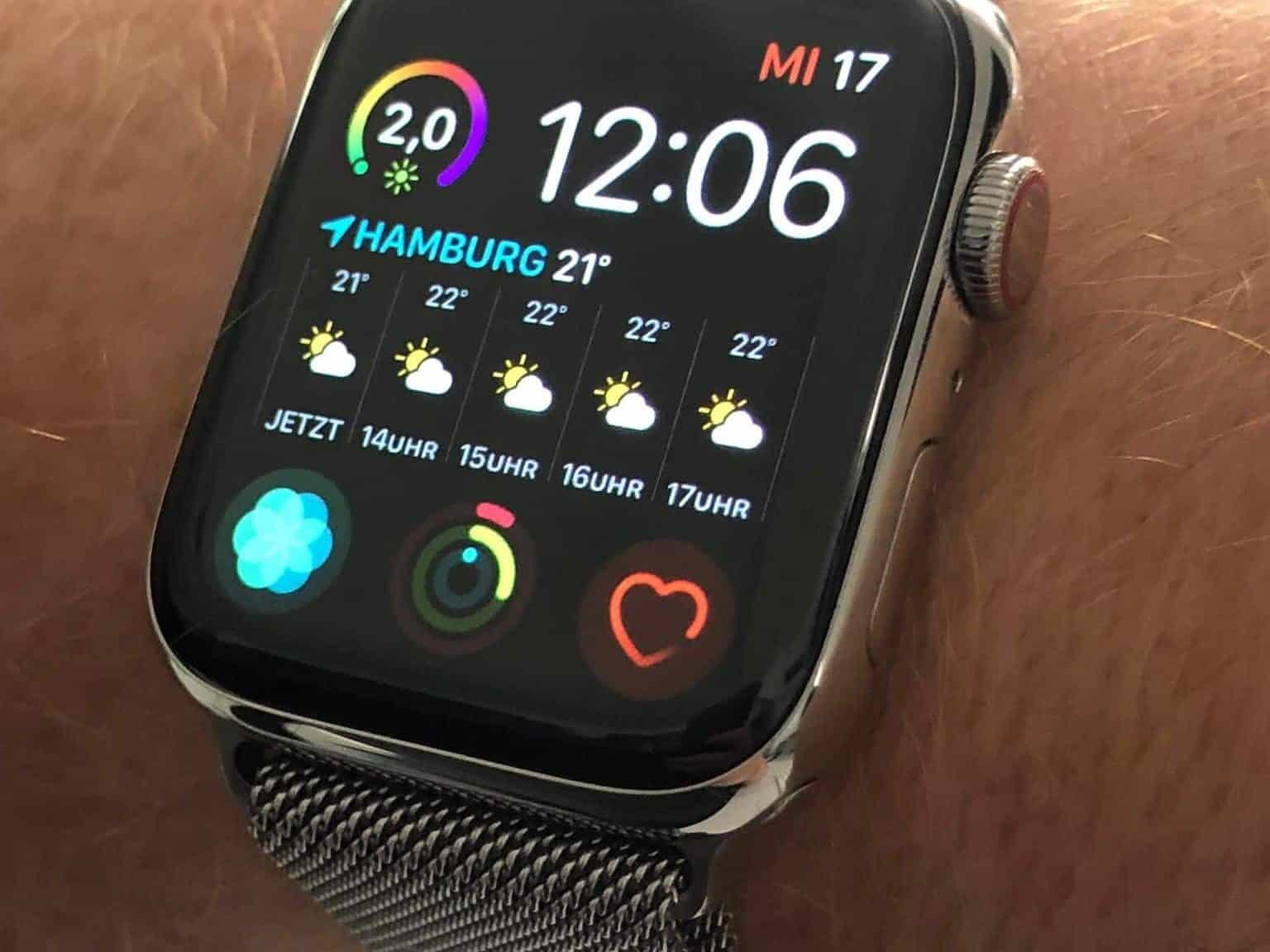 Besonders mit dem Milanaise Armband macht die neue Apple Watch Series 4 Edelstahl Silber richtig was her. Foto: Sascha Tegtmeyer