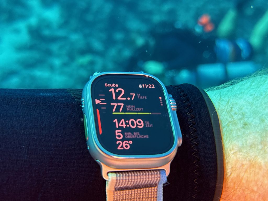 Mijn conclusie – De Apple Watch Ultra met Oceanic+ app vervangt absoluut de vorige, conventionele duikcomputer. Tenminste als je een normale duiker en vakantieduiker bent. Als u een technische duiker bent met hogere eisen, moet u van geval tot geval controleren of de functies voor u voldoende zijn. Foto: Sascha Tegtmeyer